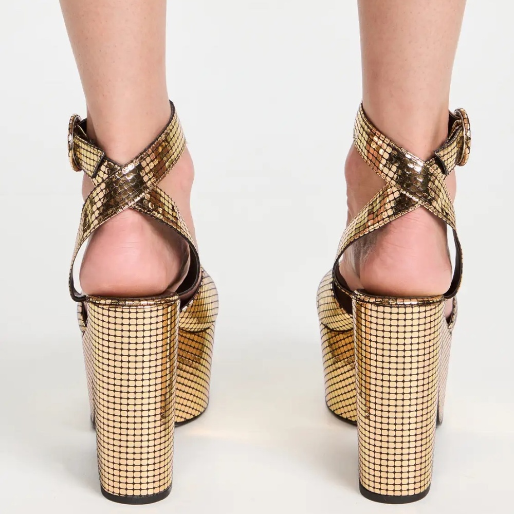 Simon Miller Rink Metallic Tile Platform Sandals - Picture 6 of 8